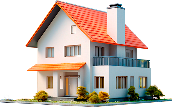 Casa e marcador de localização